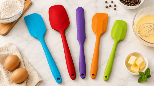 5 Pieces Silicone Spatula Set with heat-resistant food-grade silicone tools