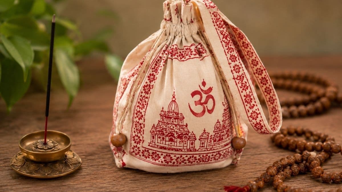 ADHAATA Cotton Japa Bead Bag for Daily Mantra Meditation and Mala Protection