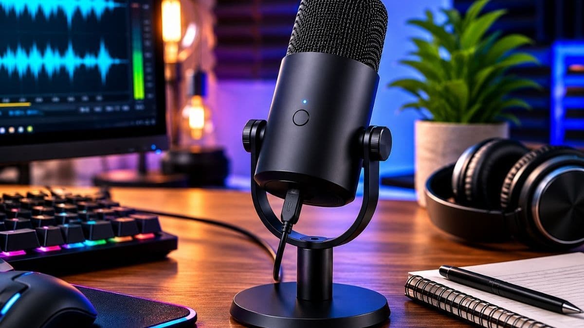Affordable USB Condenser Microphone for Streaming, Podcasting, and Online Meetings
