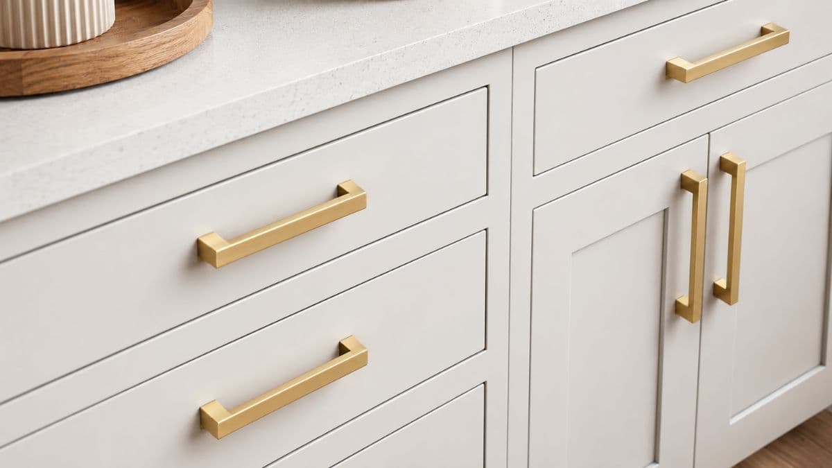 Give Your Cabinets a Fresh Look with Amazon Basics Golden Champagne Pulls